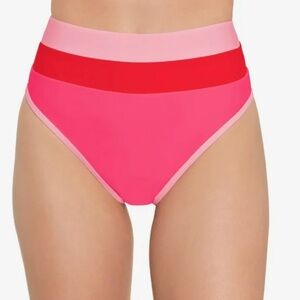 Salt + Cove Colorblocked‎ High Waist Bikini Bottoms NWT size Large Hot Pink
